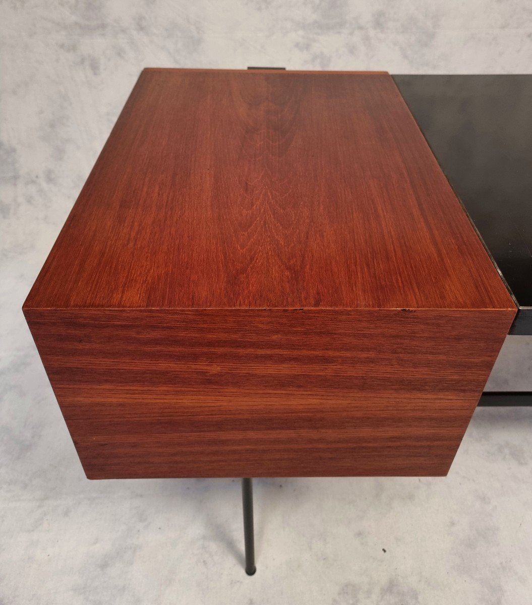 Desk Cm141 By Pierre Paulin For Thonet - Mahogany & Metal - Ca 1953-photo-4