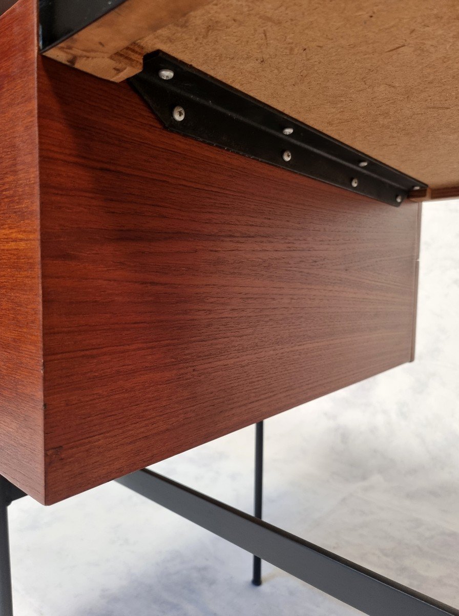 Desk Cm141 By Pierre Paulin For Thonet - Mahogany & Metal - Ca 1953-photo-6