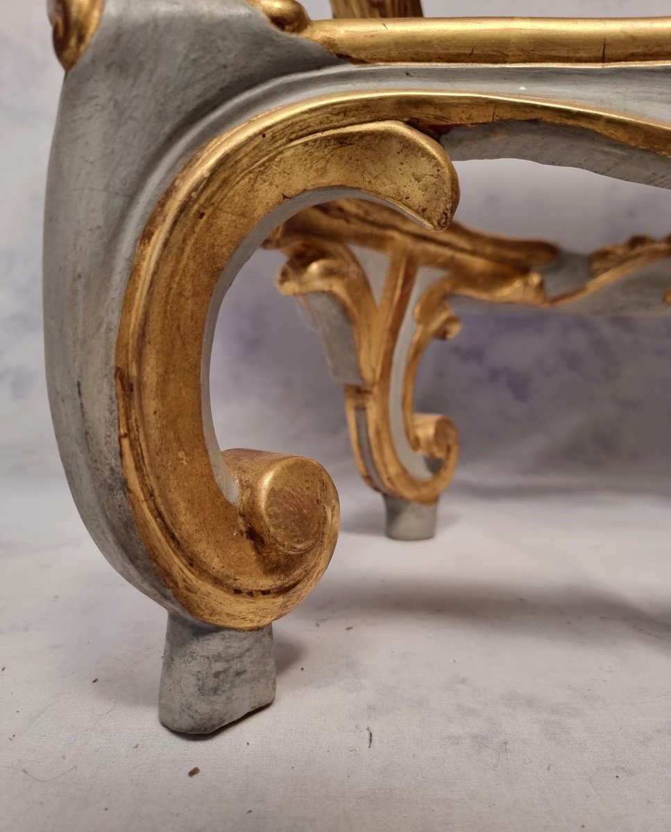 Louis XV Style Console On Four Legs - Lacquered Wood - 19th C.-photo-4