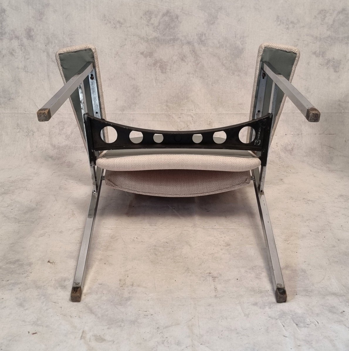 Paire De Fauteuils à Strapontin - Fritz Hansen - Métal Chromé - Ca 1970 -photo-5