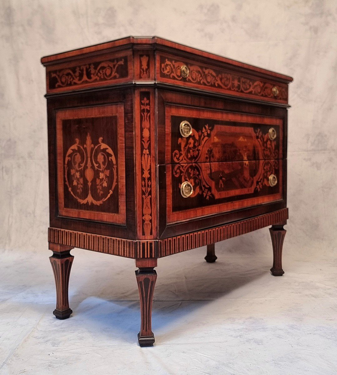 Italian Commode Louis XVI Style - Rosewood - 20th-photo-3