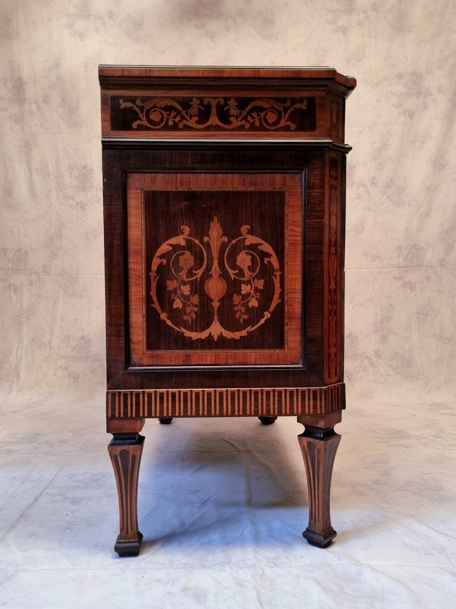 Italian Commode Louis XVI Style - Rosewood - 20th-photo-4