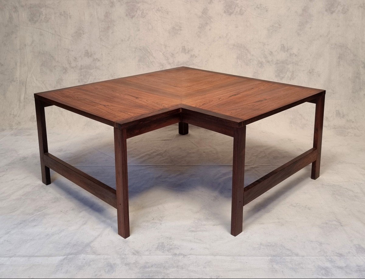 Corner Coffee Table - Ole Knudsen & Torben Lind For France & Son - Rosewood - Ca 1960-photo-4