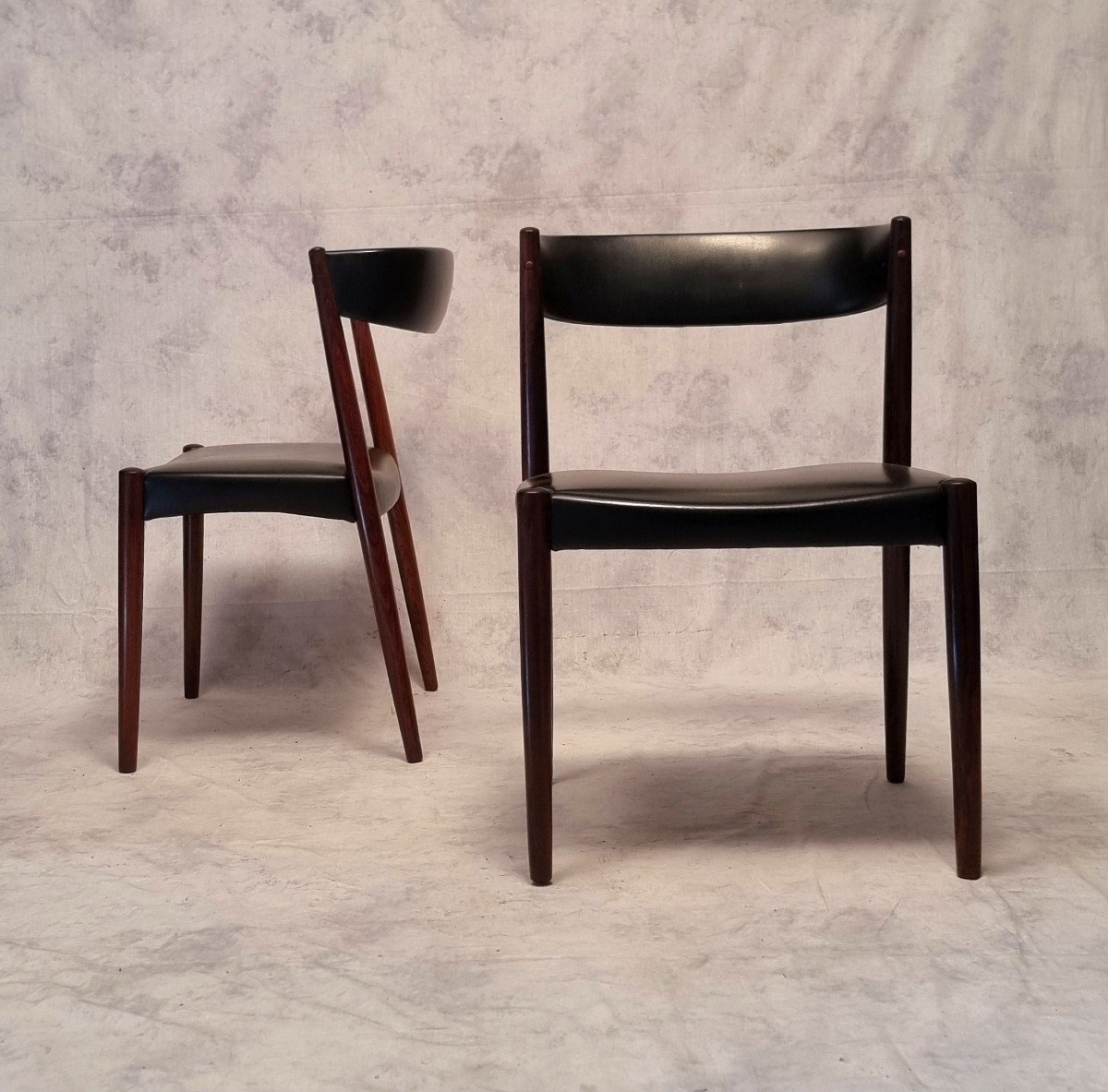 Series Of Four Scandinavian Chairs - Vejle Mobelfabrik - Rosewood - Ca 1960-photo-2