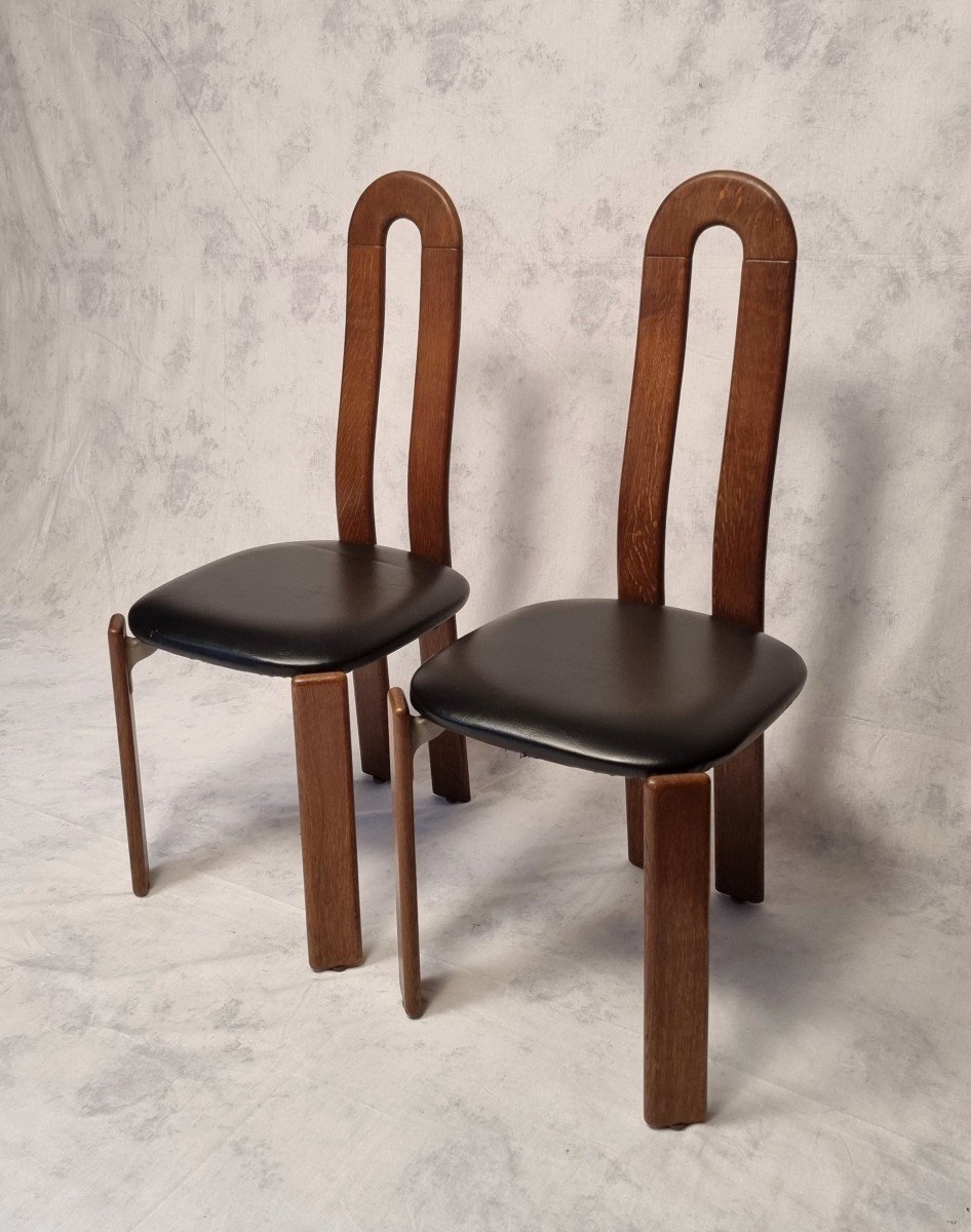 Pair Of Bruno Rey Chairs - Dietiker, The "stuhl Aus Stein Am Rhein" Workshop - Oak - Ca 1970-photo-2