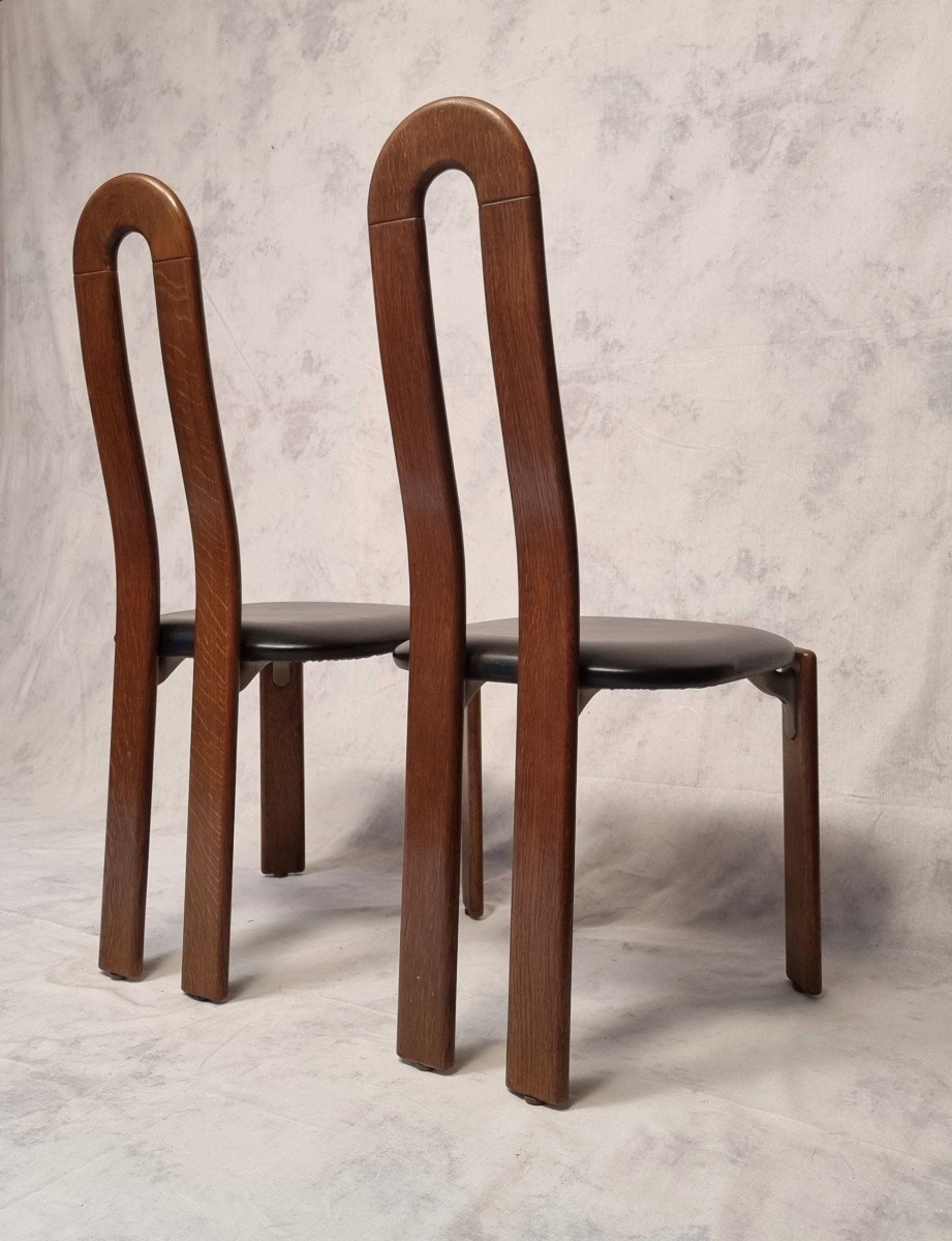 Pair Of Bruno Rey Chairs - Dietiker, The "stuhl Aus Stein Am Rhein" Workshop - Oak - Ca 1970-photo-4