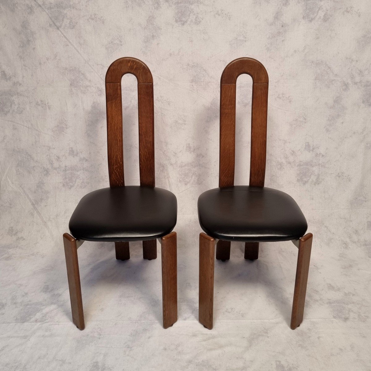 Pair Of Bruno Rey Chairs - Dietiker, The "stuhl Aus Stein Am Rhein" Workshop - Oak - Ca 1970-photo-3