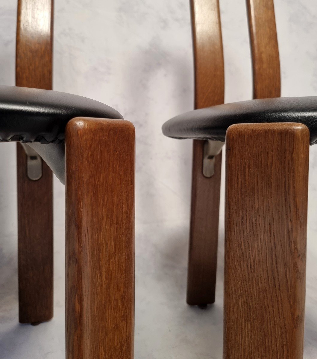 Pair Of Bruno Rey Chairs - Dietiker, The "stuhl Aus Stein Am Rhein" Workshop - Oak - Ca 1970-photo-4