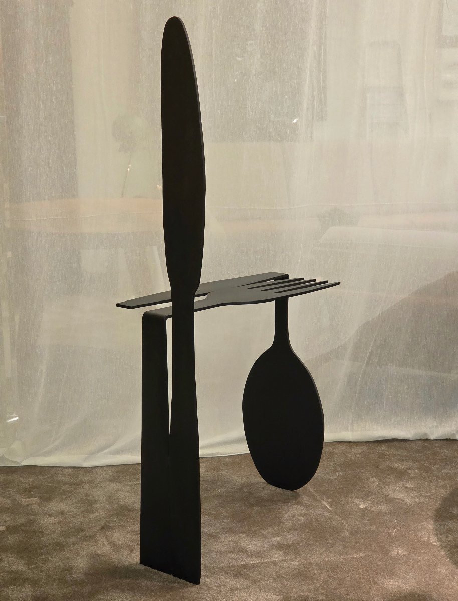 Console françaises en fer forgé, 1980s, pièce unique -photo-7