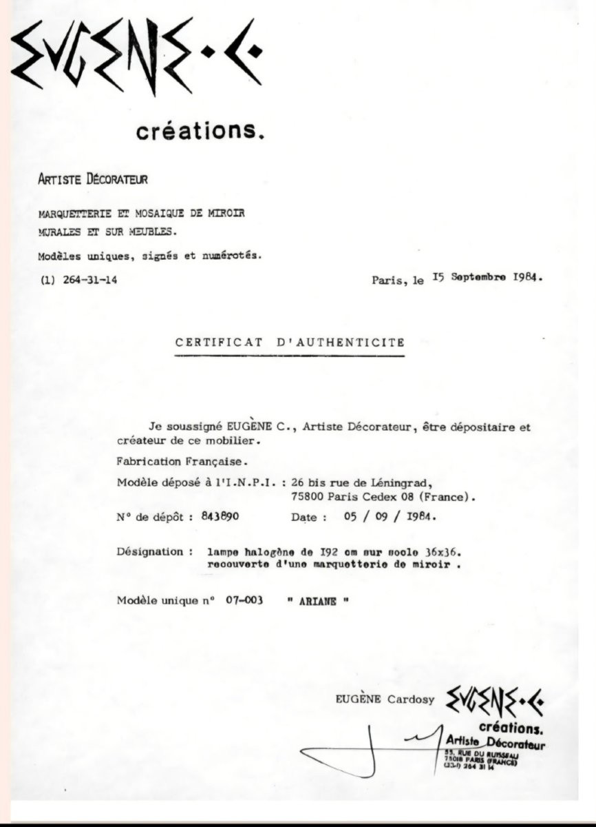 Unique Floor Lamp By Eugène Cardosy, Created In 1984, France-photo-4