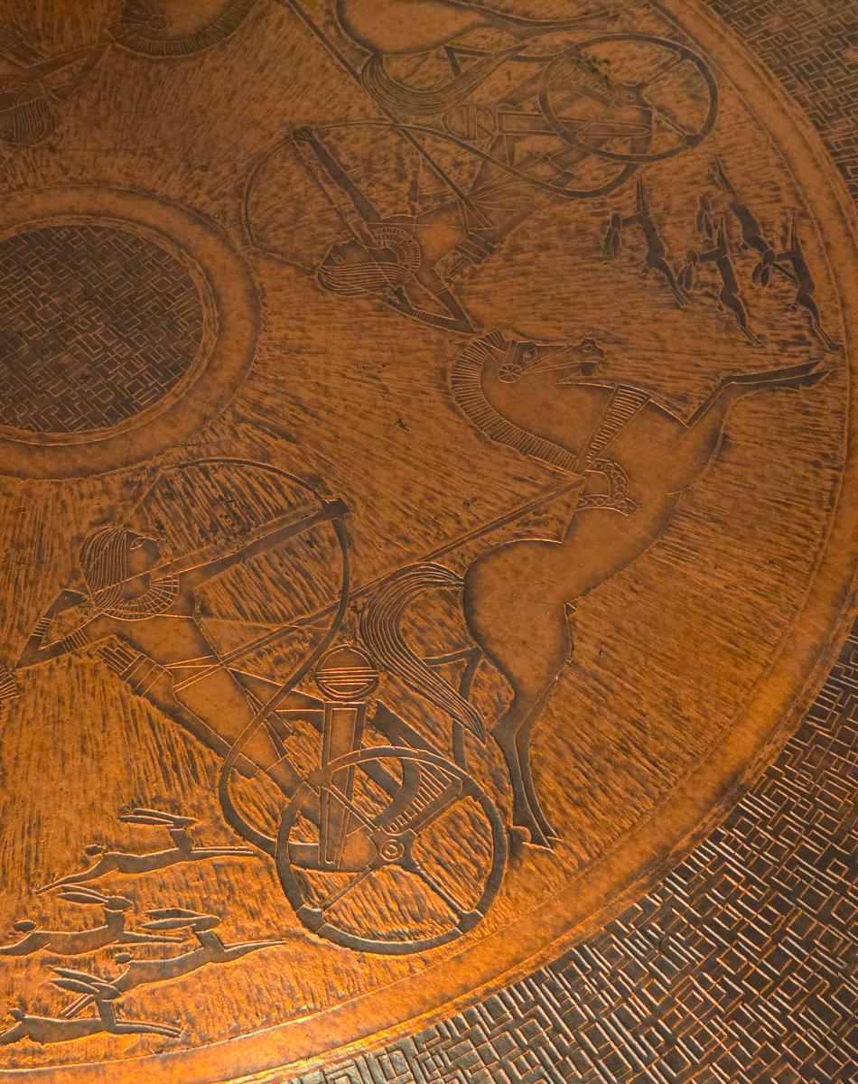 Table basse vintage cuivre 1970 cuivre -photo-4