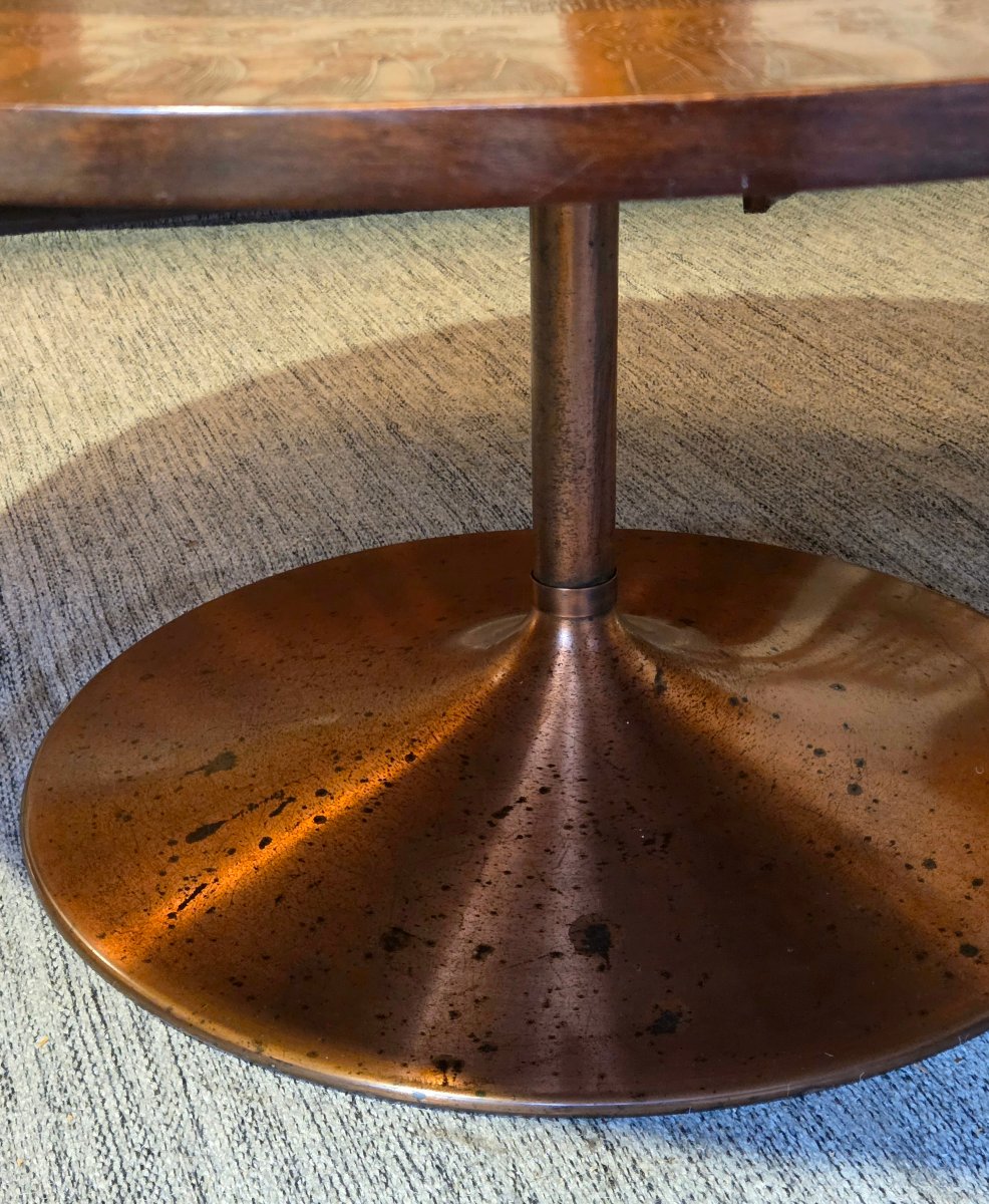 Table basse vintage cuivre 1970 cuivre -photo-2
