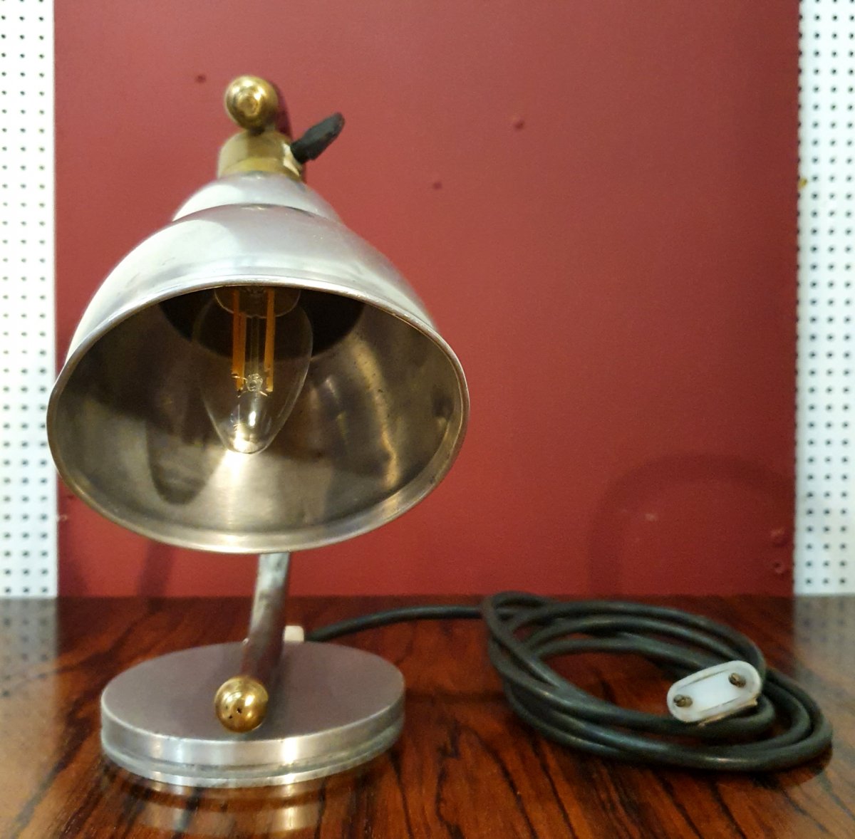 Modernist Desk Lamp - Metal - Ca 1950-photo-4