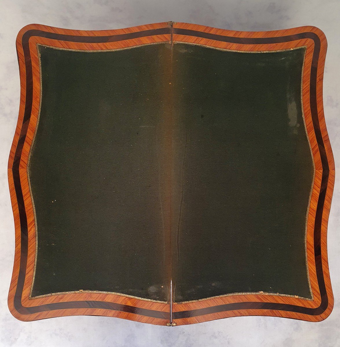 Table à Jeux Louis XV Napoléon III - Marqueterie - Bois De Rose & Palissandre - 19ème-photo-2