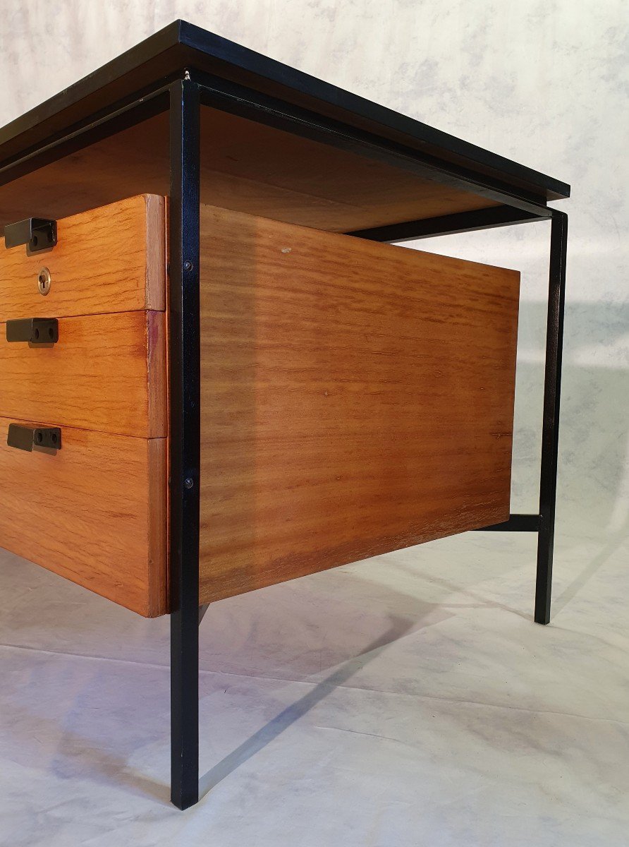 Desk Cm 172 - Pierre Paulin Edition Thonet - Mahogany & Metal - Ca 1955-57-photo-1