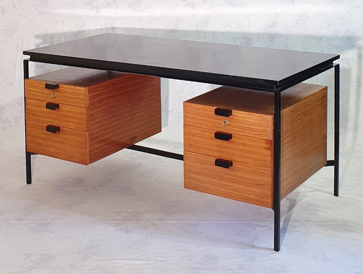 Desk Cm 172 - Pierre Paulin Edition Thonet - Mahogany & Metal - Ca 1955-57