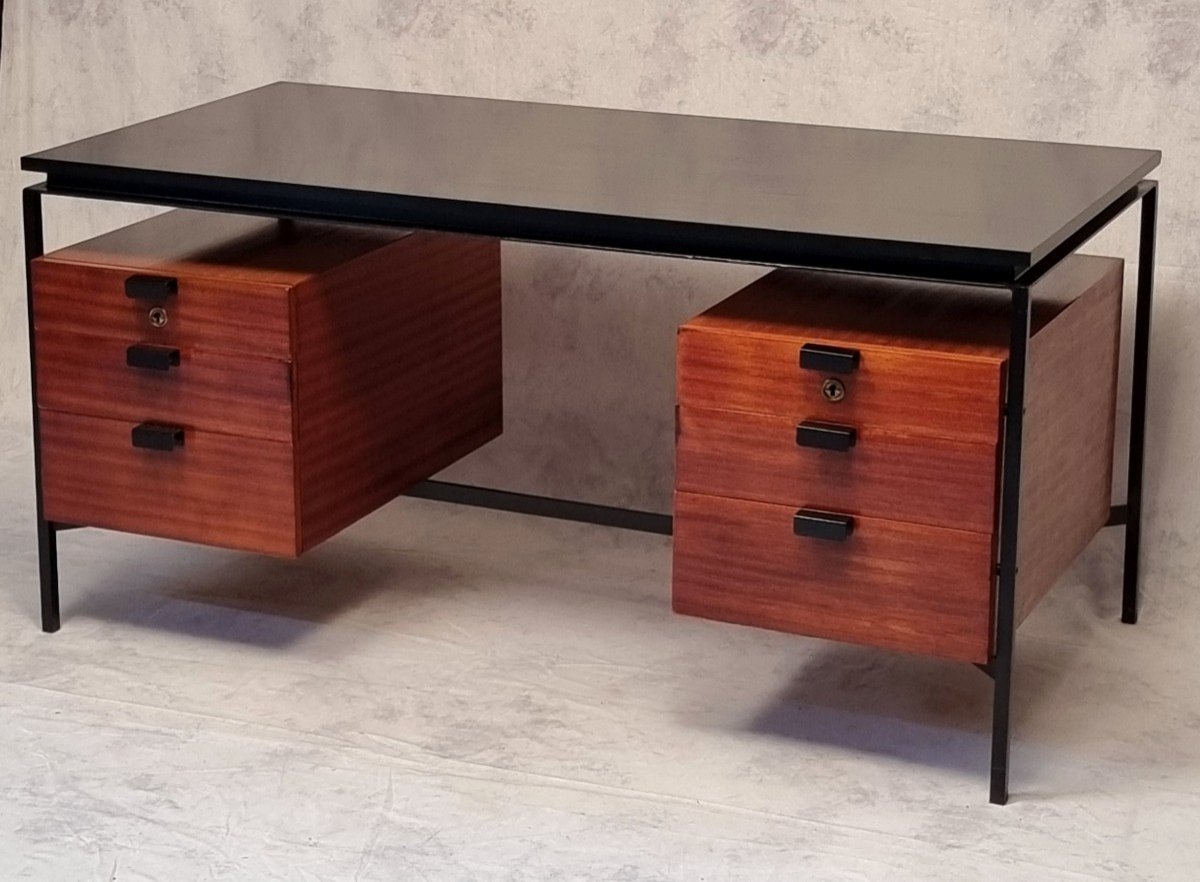 Desk Cm 172 - Pierre Paulin Edition Thonet - Mahogany & Metal - Ca 1955-57