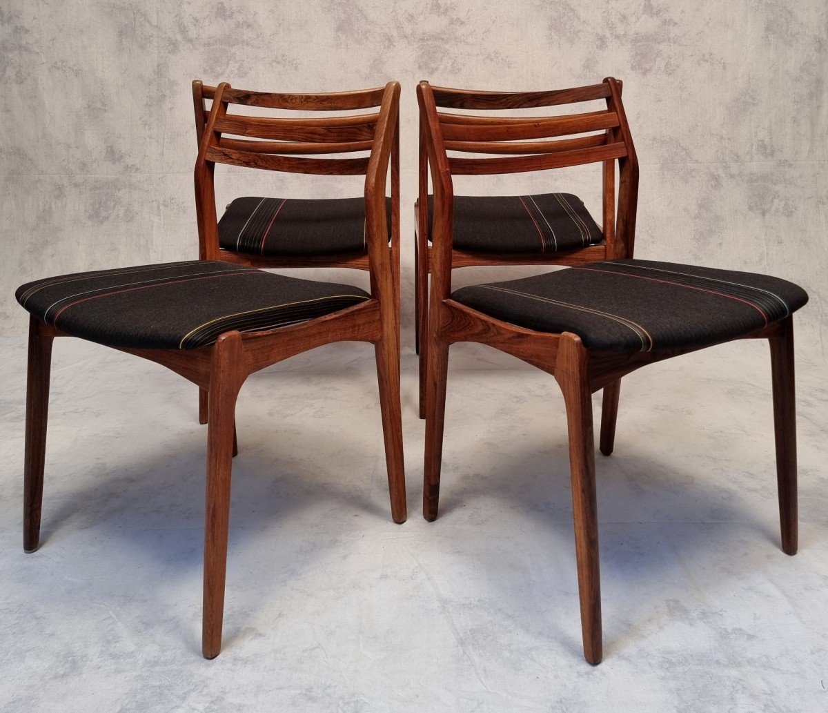 Suite De 4 Chaises De Vestervig Eriksen Pour  Brdr. Tromborg - Palissandre - Ca 1960-photo-3