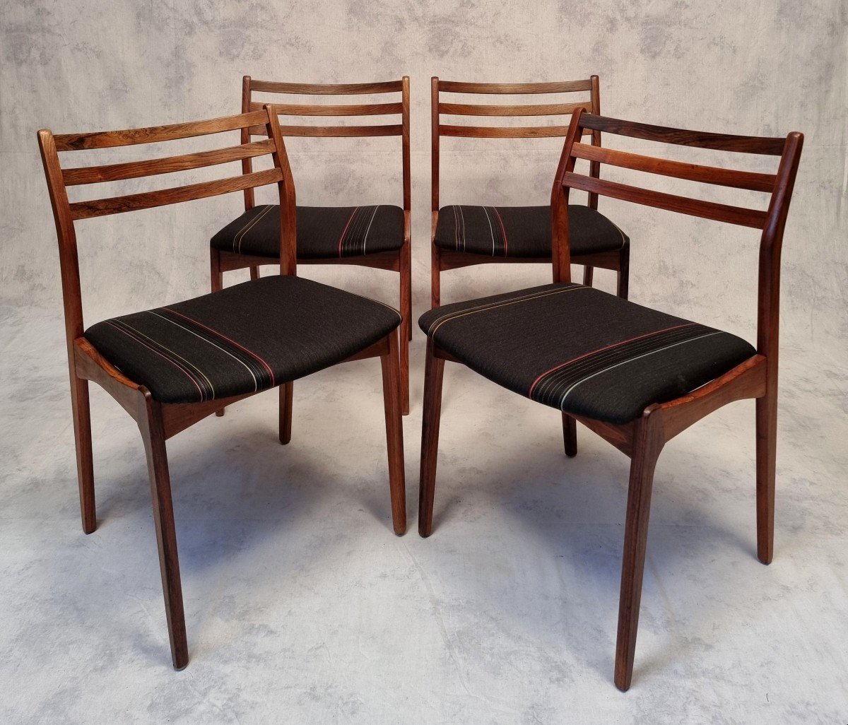Suite De 4 Chaises De Vestervig Eriksen Pour  Brdr. Tromborg - Palissandre - Ca 1960
