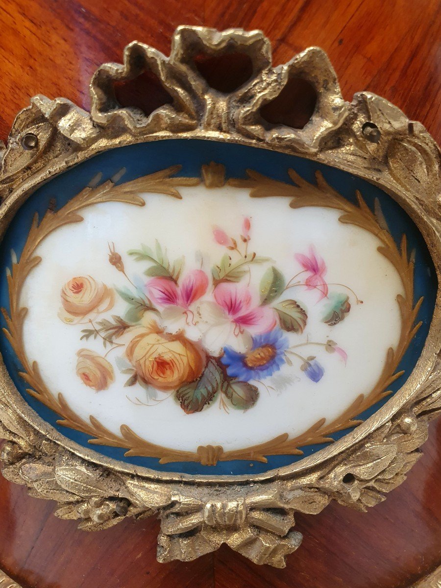 Planter Napoleon III Period - Sèvres Porcelain - Rosewood & Bronze - 19th-photo-2