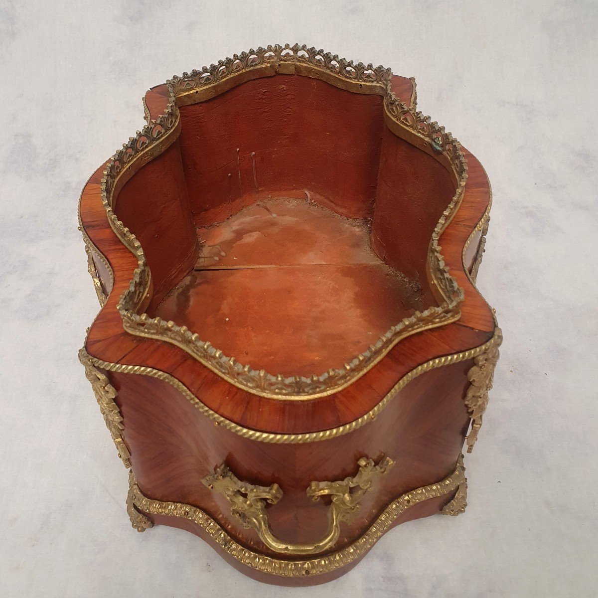 Planter Napoleon III Period - Sèvres Porcelain - Rosewood & Bronze - 19th-photo-8