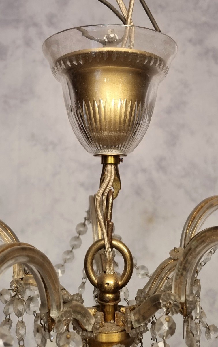 Lustre Corbeille Swarovski - 15 Bras de lumière - Bronze & Cristal - 20ème-photo-8