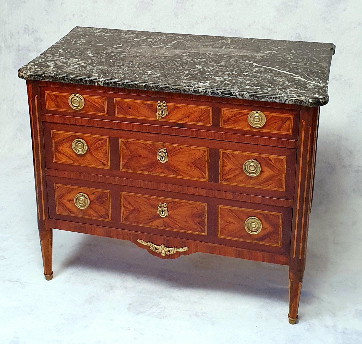 Commode Époque Louis XVI – Bois De Rose & Palissandre – 18ème-photo-2