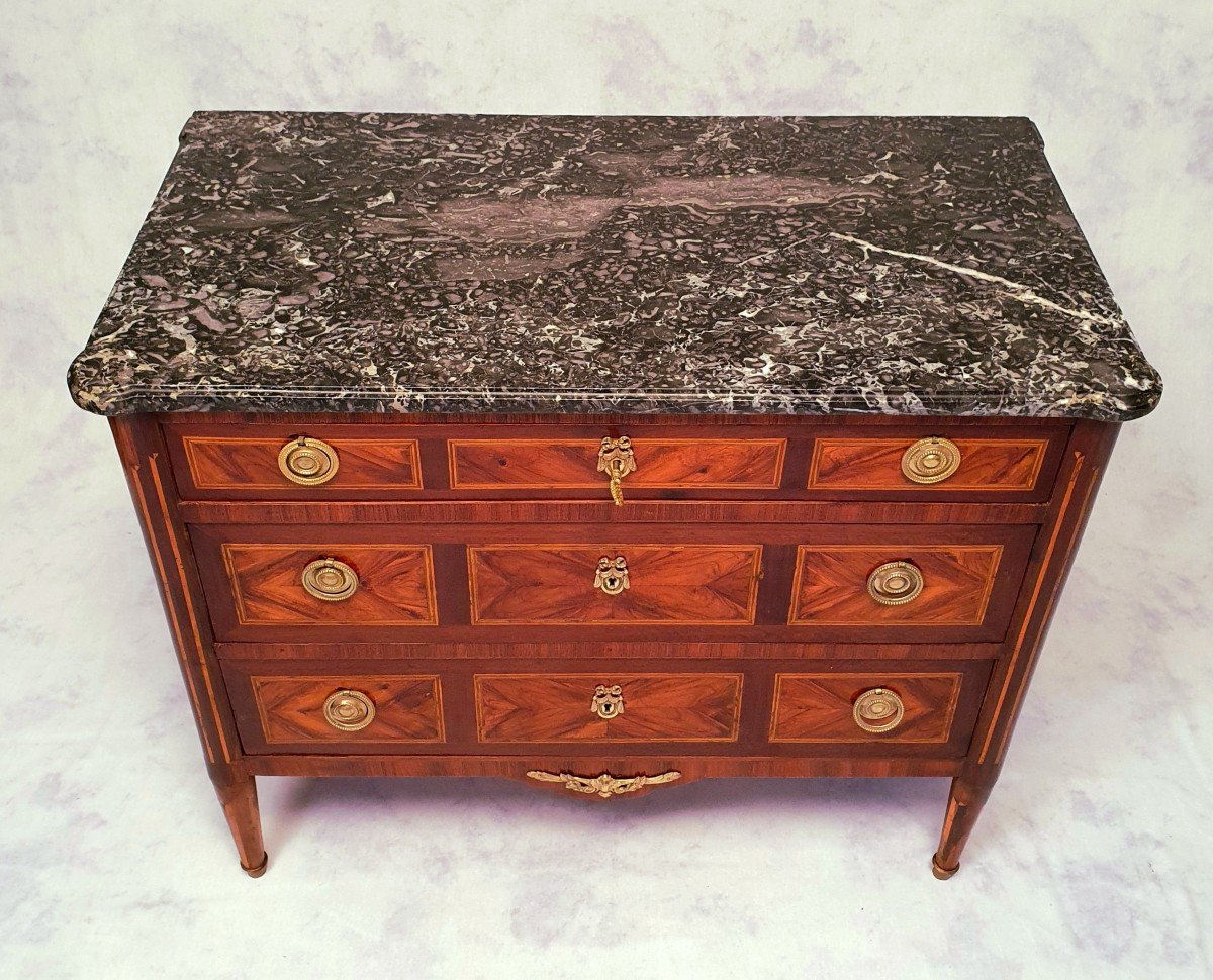 Commode Époque Louis XVI – Bois De Rose & Palissandre – 18ème-photo-1