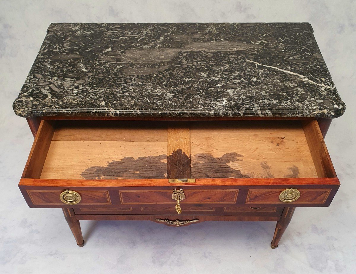 Commode Époque Louis XVI – Bois De Rose & Palissandre – 18ème-photo-2