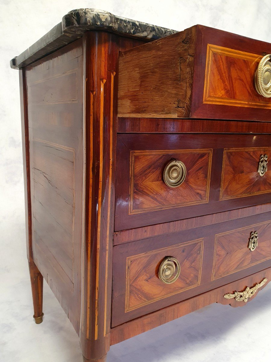 Commode Époque Louis XVI – Bois De Rose & Palissandre – 18ème-photo-4