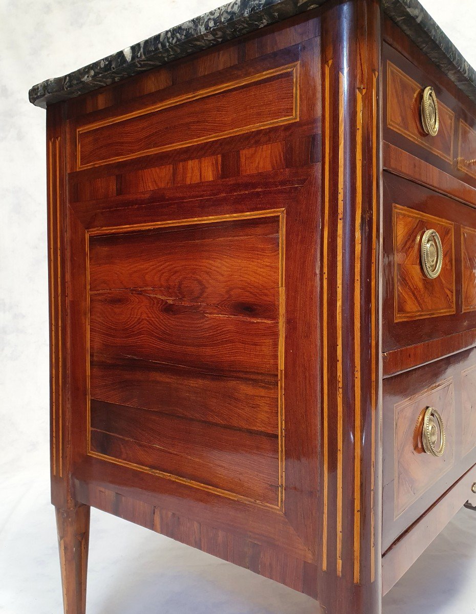 Commode Époque Louis XVI – Bois De Rose & Palissandre – 18ème-photo-5