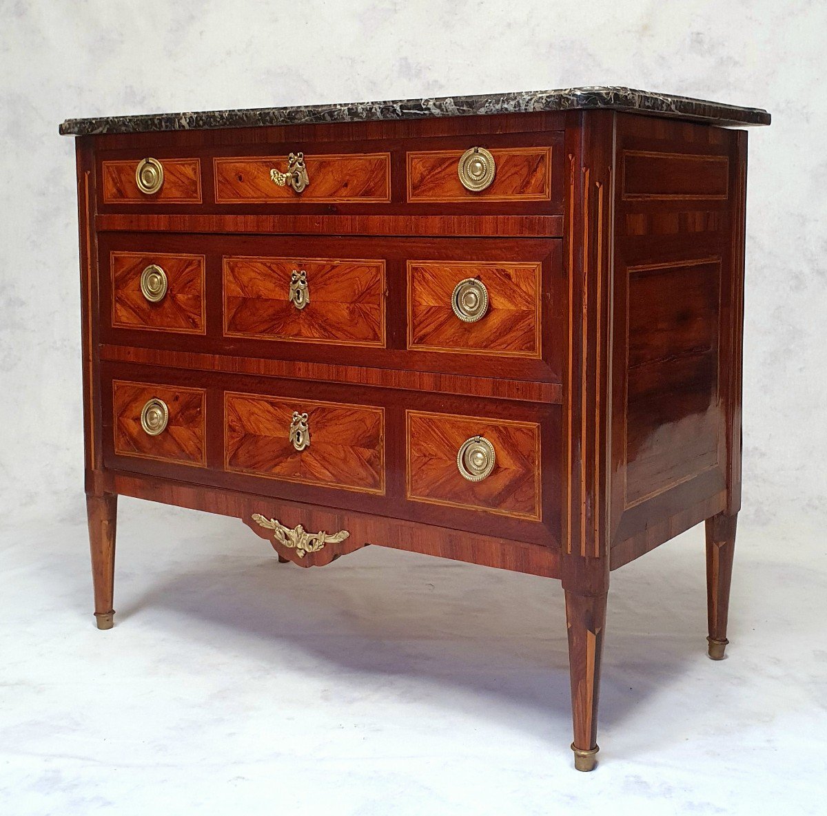 Commode Époque Louis XVI – Bois De Rose & Palissandre – 18ème