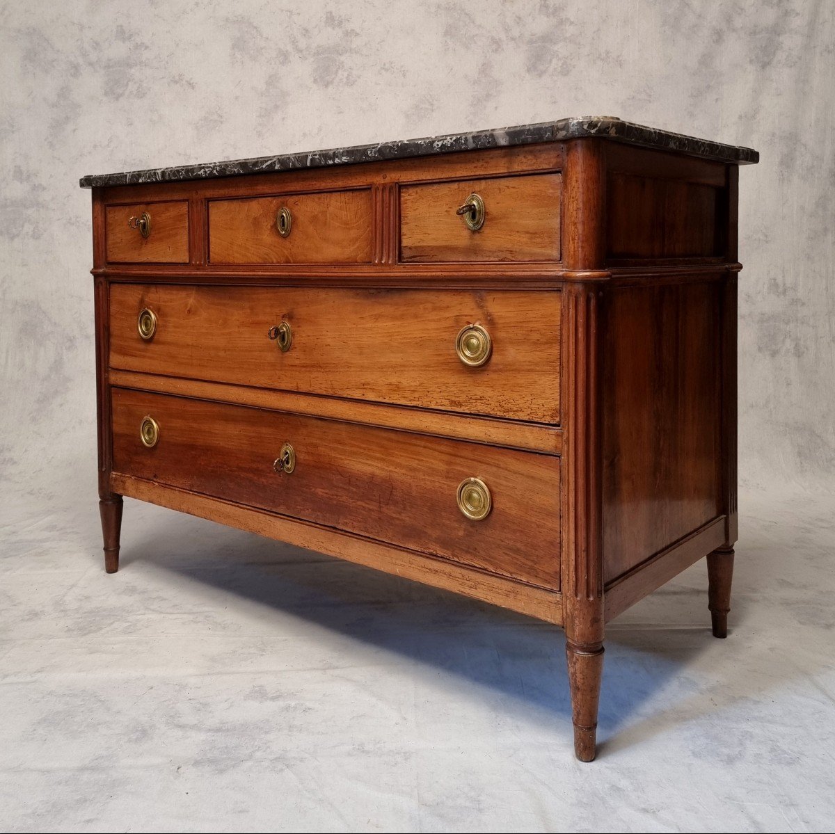 Commode Époque Louis XVI - Noyer Mouluré - 18ème-photo-2