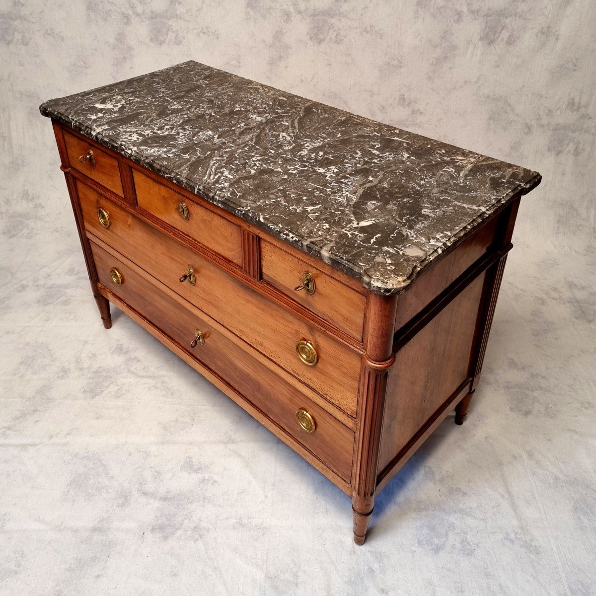 Commode Époque Louis XVI - Noyer Mouluré - 18ème-photo-3