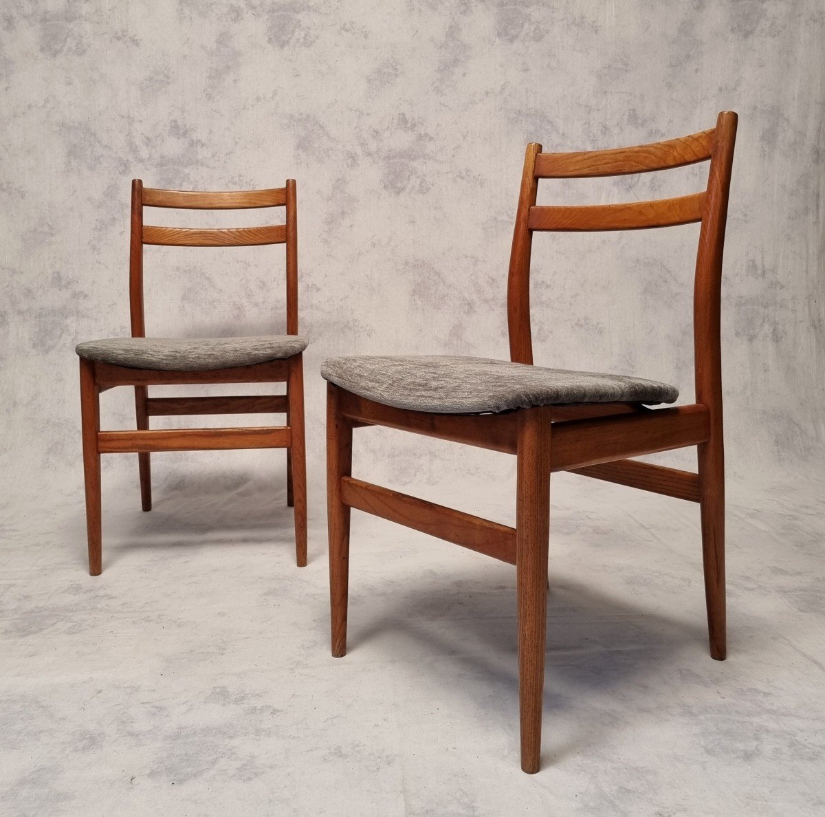 Suite Of 6 French Chairs - Elm - Ca 1960-photo-3