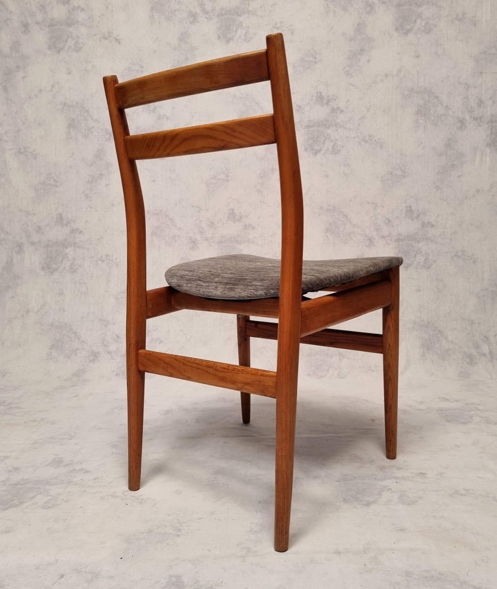 Suite Of 6 French Chairs - Elm - Ca 1960-photo-3