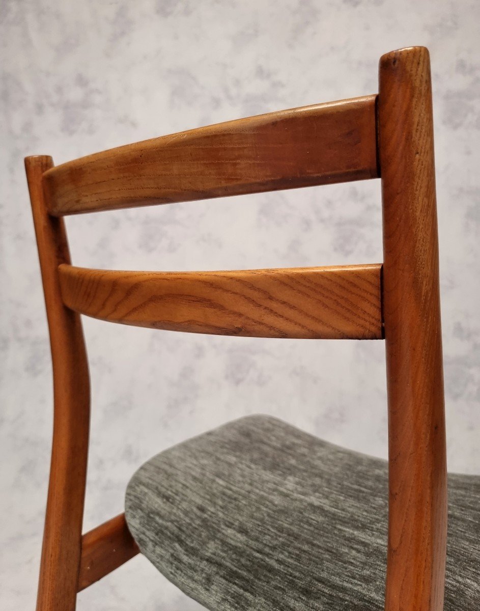 Suite Of 6 French Chairs - Elm - Ca 1960-photo-4