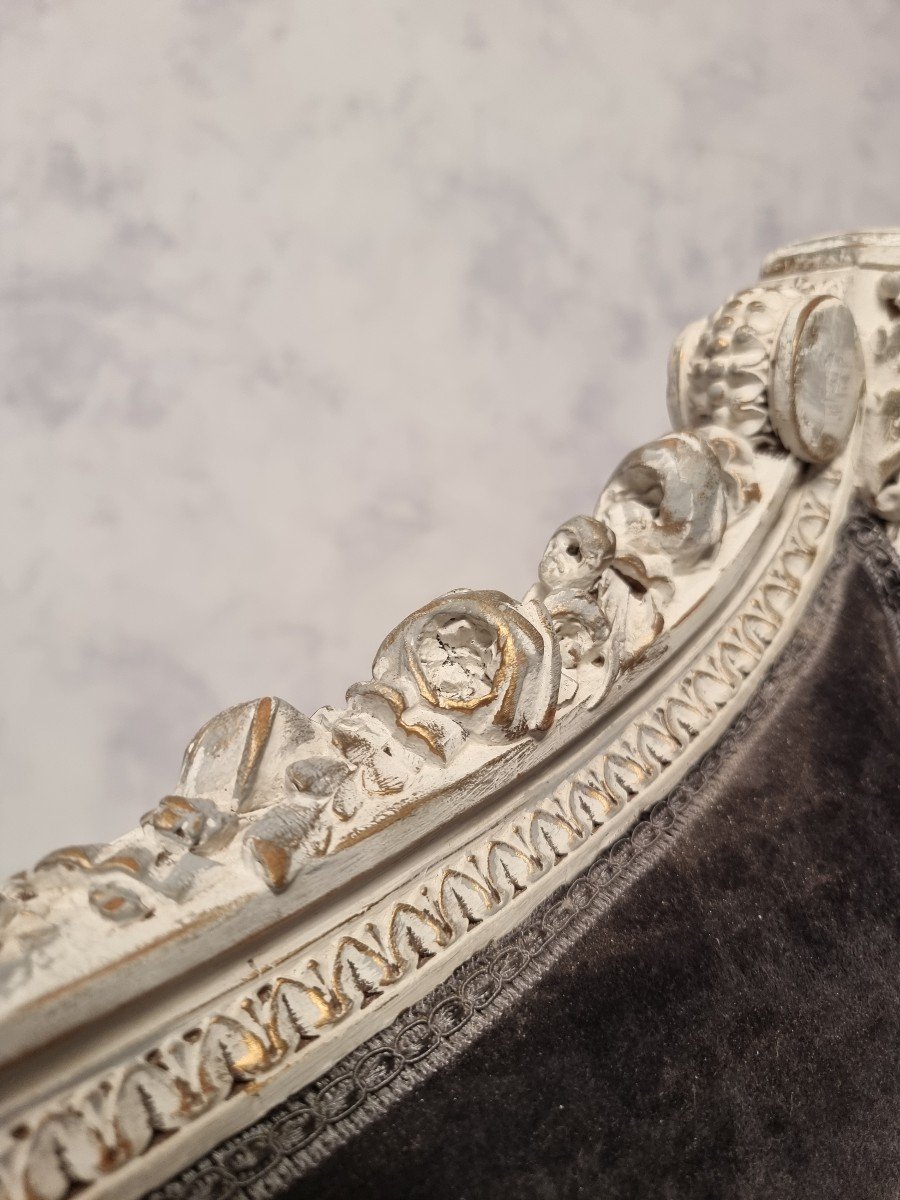 Louis XVI Style Sofa - Rich Sculpture - Patinated Wood - 19th-photo-6