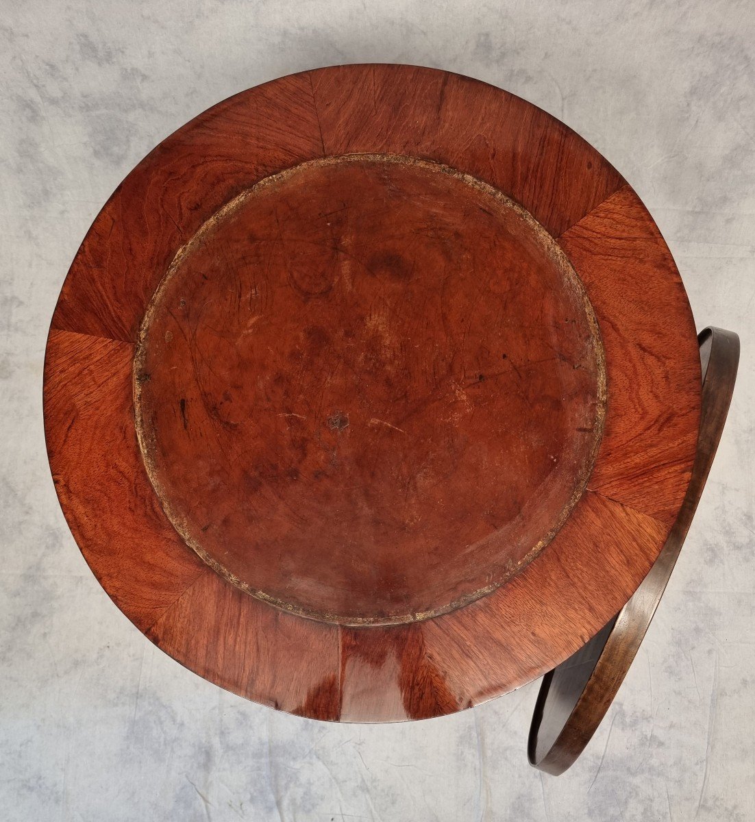 Table Bouillotte Style Louis XVI - Marqueterie De Cubes - Palissandre & Bois De Rose - Fin 18eme Début 19ème -photo-3