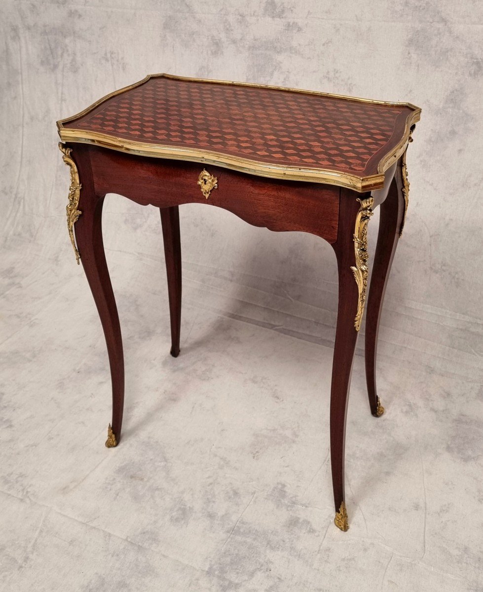 Regency Style Writing Table - Dlg François Linke - Violet Wood - 19th-photo-2