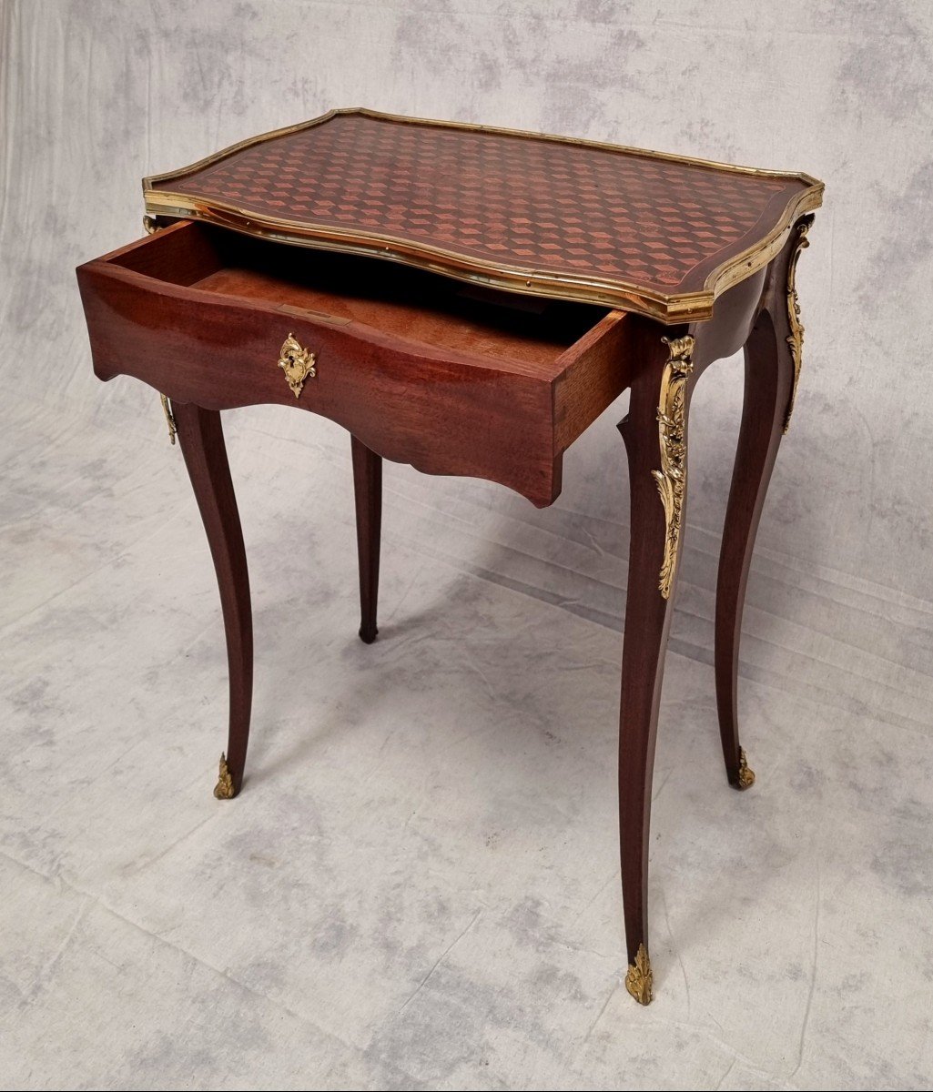 Regency Style Writing Table - Dlg François Linke - Violet Wood - 19th-photo-3