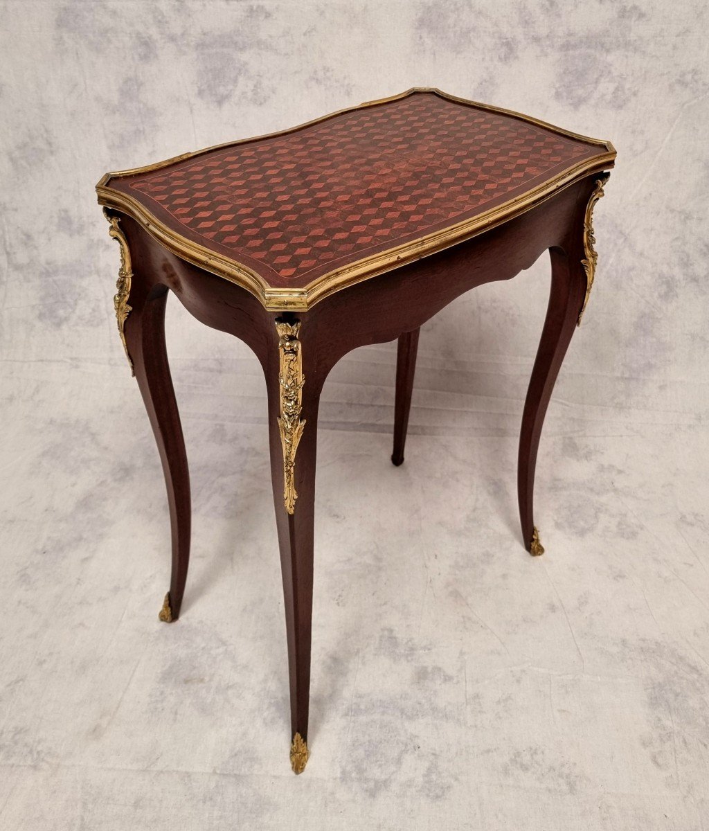 Regency Style Writing Table - Dlg François Linke - Violet Wood - 19th-photo-4