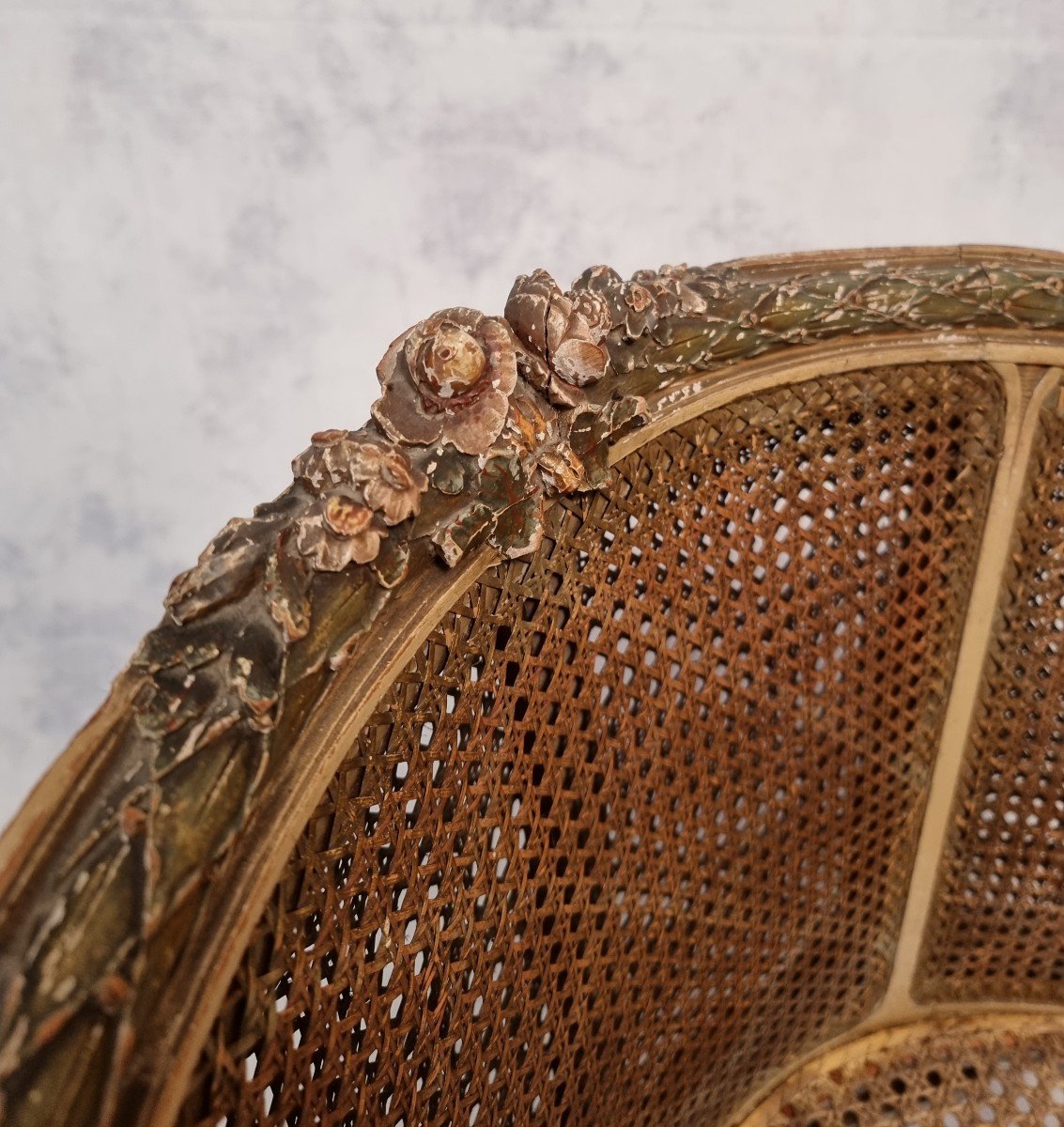 Louis XVI Style Office Armchair - Lacquered Wood - 19th-photo-6