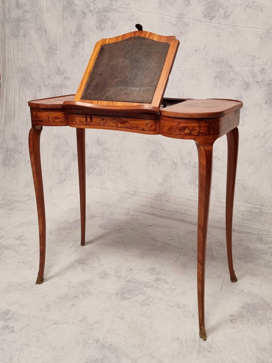 Table à Écrire De Style Louis XV - Bois De Rose - 19ème-photo-3