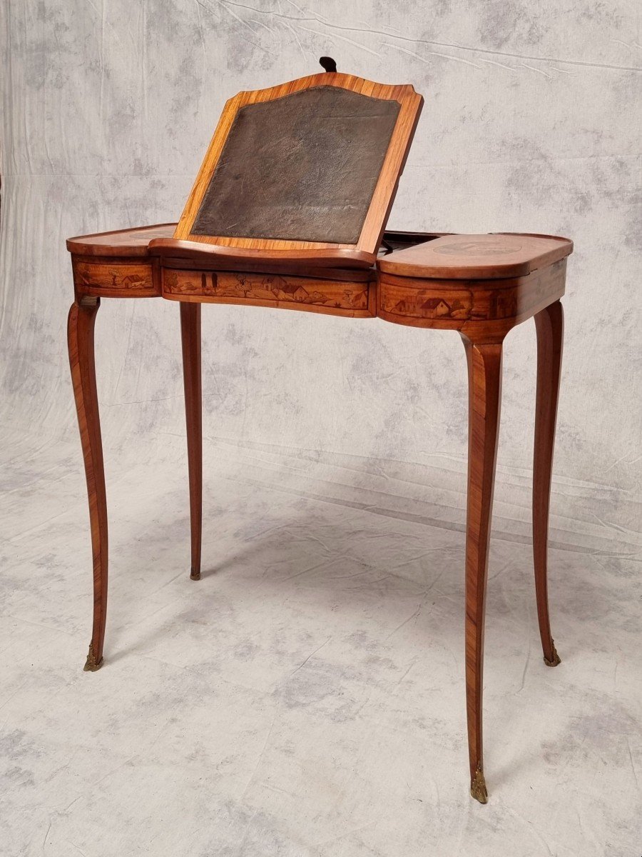 Louis XV Style Writing Table - Rosewood - 19th-photo-3