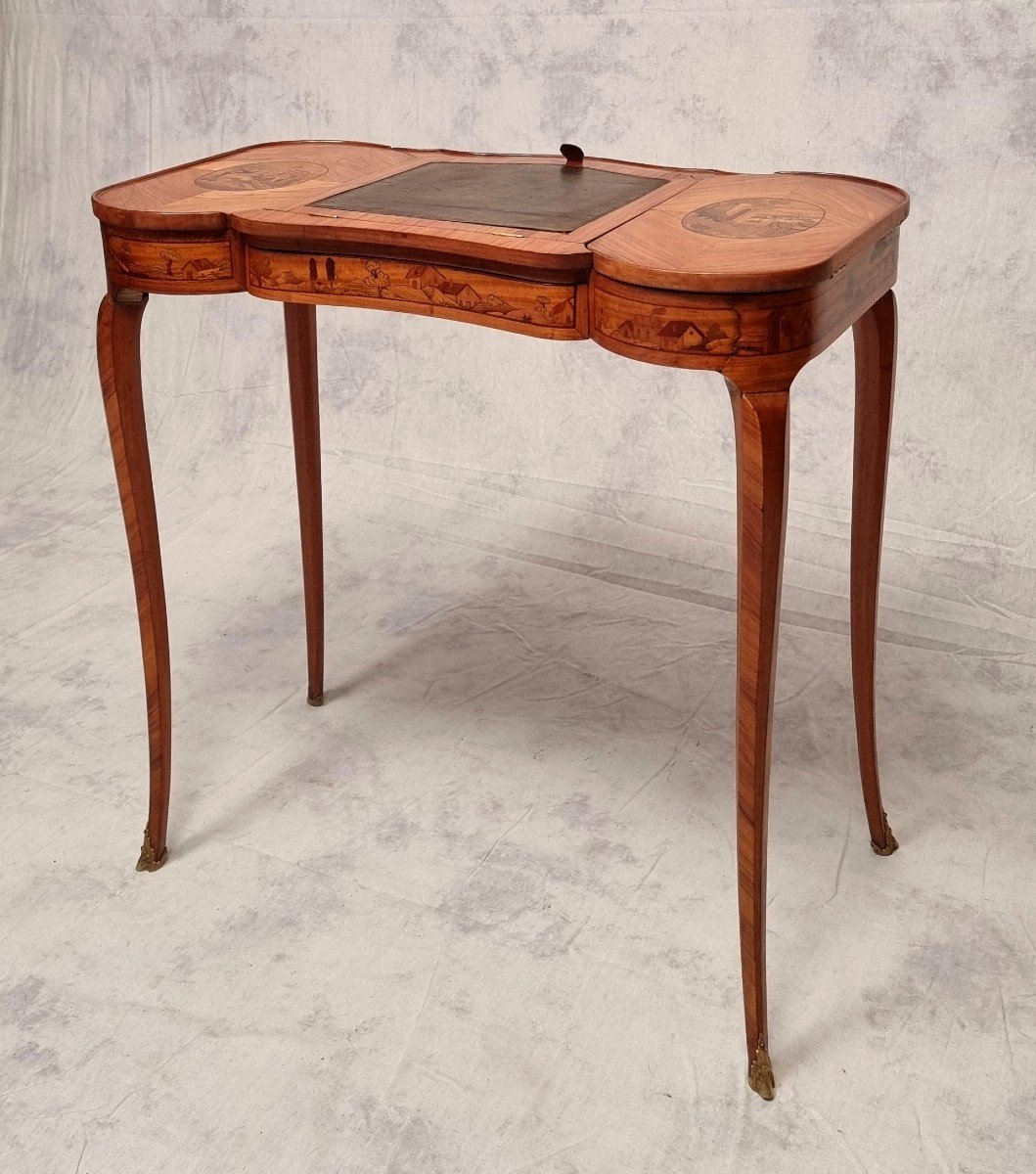 Table à Écrire De Style Louis XV - Bois De Rose - 19ème