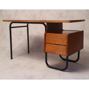 Desk By Robert Charroy For Mobilor - Cité Universitaire Jean Zay d'Antony - Oak - Ca 1955