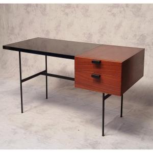 Desk Cm141 By Pierre Paulin For Thonet - Mahogany & Metal - Ca 1953