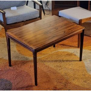 Table basse, d'appoint vintage scandinave en palissandre 1960