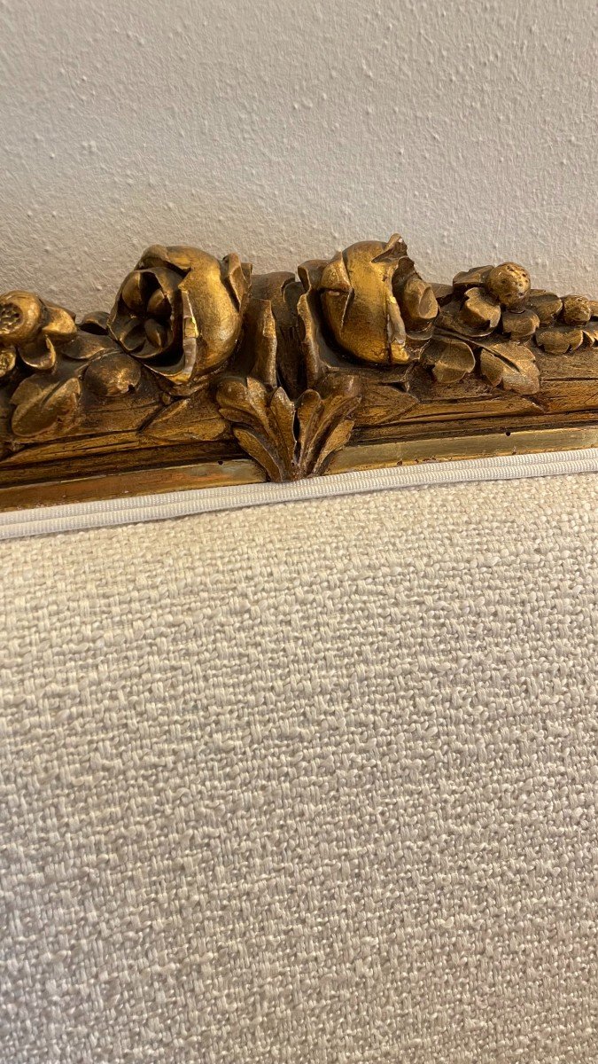 Canapé Corbeille à 2 Places De Style Louis XVI en bois dorè-photo-4